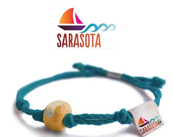 Sarasota FL Earth Bands Bracelet or Anklet | Eco Friendly | Natural Hemp | Vegan Boho | Custom Jewelry | Handmade w/ Earth & Sand