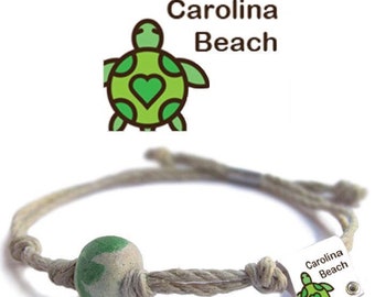 Carolina Beach NC Earth Bands Bracelet or Anklet | Eco Friendly | Natural Hemp | Vegan Boho | Custom Jewelry | Handmade with Earth & Sand