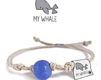 My Whale Hemp Earth Bands Bracelet: Handmade Clay Bead, Vegan Boho Jewelry