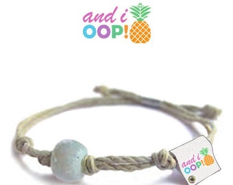 And I Opp Earth Bands Bracelet or Anklet | Eco Friendly | Natural Hemp | Vegan Boho | Custom Jewelry | Handmade w/ Earth & Sand