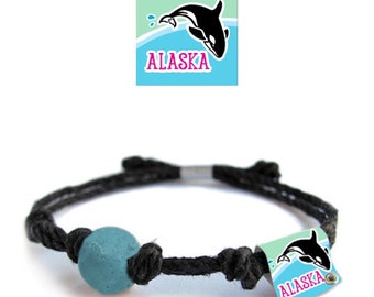 Alaska Whale Earth Bands Bracelet or Anklet | Eco Friendly | Natural Hemp | Vegan Boho | Custom Jewelry | Handmade USA with Earth & Sand