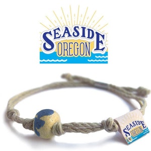 Seaside Oregon Earth Bands Bracelet or Anklet Eco Friendly Natural Hemp Vegan Boho Custom Jewelry Handmade with Earth & Sand image 1