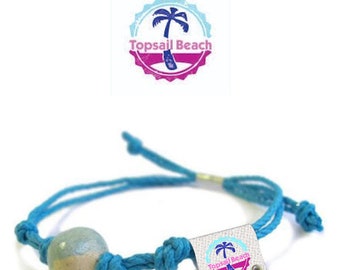 Topsail Beach NC Earth Bands Bracelet and Anklet | Eco Friendly | Natural Hemp | Vegan | Custom Jewelry | Handmade in USA with Earth & Sand