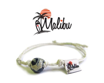 Malibu California Earth Bands Bracelet or Anklet | Eco Friendly | Natural Hemp | Vegan Boho | Custom Jewelry | Handmade with Earth & Sand