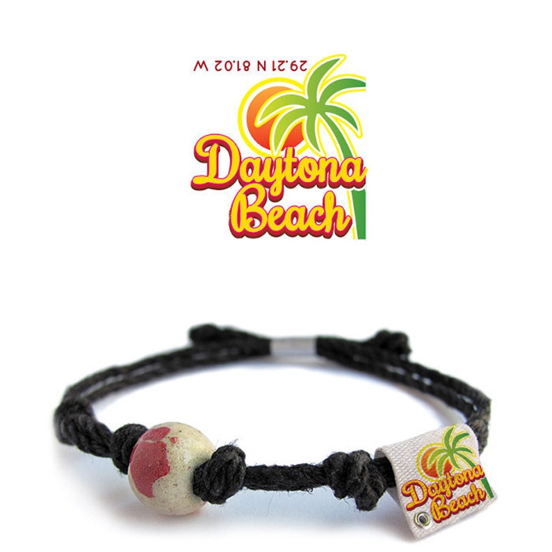 Daytona Florida Earth Bands Bracelet or Anklet Eco Friendly Natural Hemp Vegan Boho Custom Jewelry Handmade with Earth & Sand 画像 1