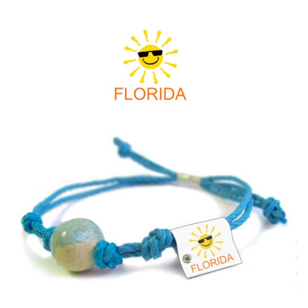 Florida Earth Bands Bracelet or Anklet | Eco Friendly | Natural Hemp | Vegan Boho | Custom Jewelry | Handmade w/ Earth & Sand