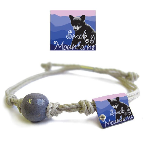 Smoky Mountains TN Earth Bands Bracelet or Anklet | Eco Friendly | Natural Hemp | Vegan Boho | Custom Jewelry | Handmade with Earth & Sand