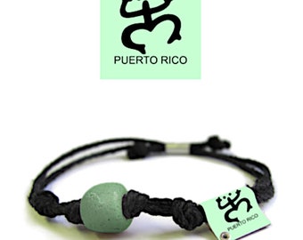 Puerto Rico Earth Bands Bracelet or Anklet | Eco Friendly | Natural Hemp | Vegan Boho | Custom Jewelry | Handmade USA with Earth & Sand