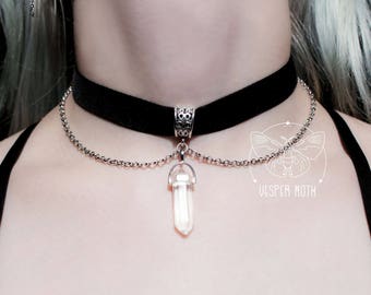 Black Velvet Rock Crystal Choker