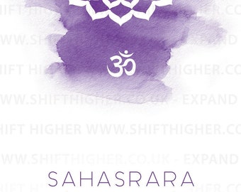 Crown Chakra Poster: Violet Watercolor Sahasrara Print (Digital Download)