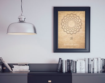 Crown Chakra Poster: Sahasrara Ancient Papyrus Art (Digital Download)