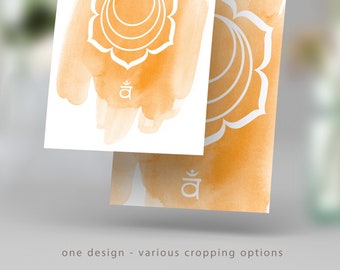 Sacral Chakra Poster: Orange Watercolor Print, Zen Yoga Art (Digital Download)