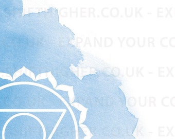 Throat Chakra Poster: Blue Watercolor Yoga Print (Digital Download)