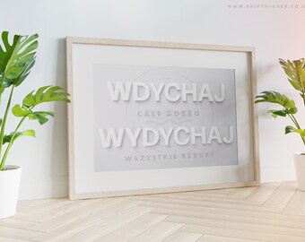 Polish Inspirational Quote Art Print: Elegant 3D Letters (Digital Download)