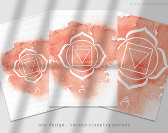 Root Chakra Poster: Red Watercolor Muladhara Art (Digital Download)