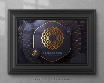 Sahasrara Crown Chakra Poster: Golden Edition (Digital Download)
