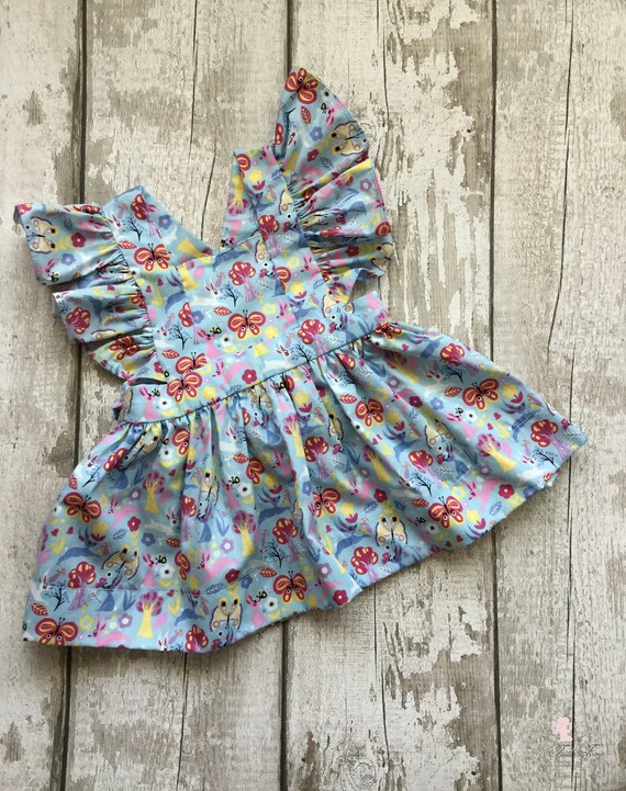 girls blue pinafore