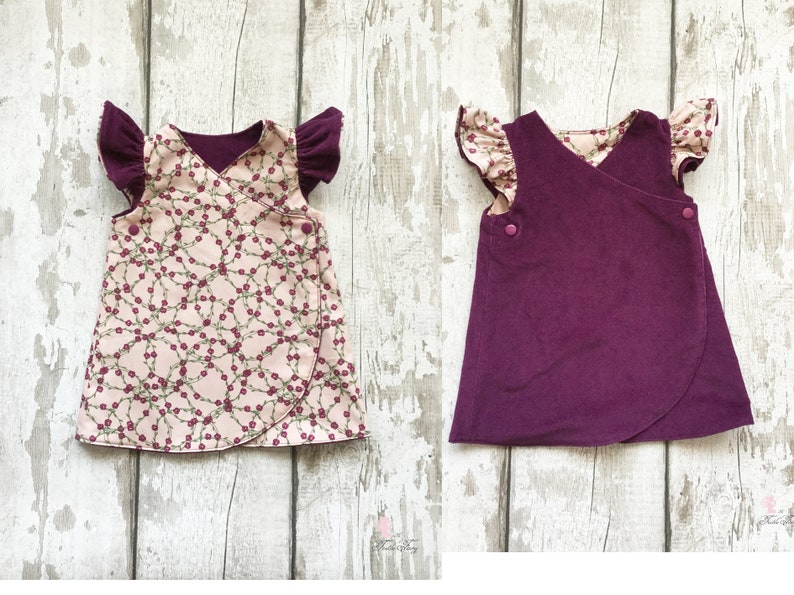 girls purple pinafore dress