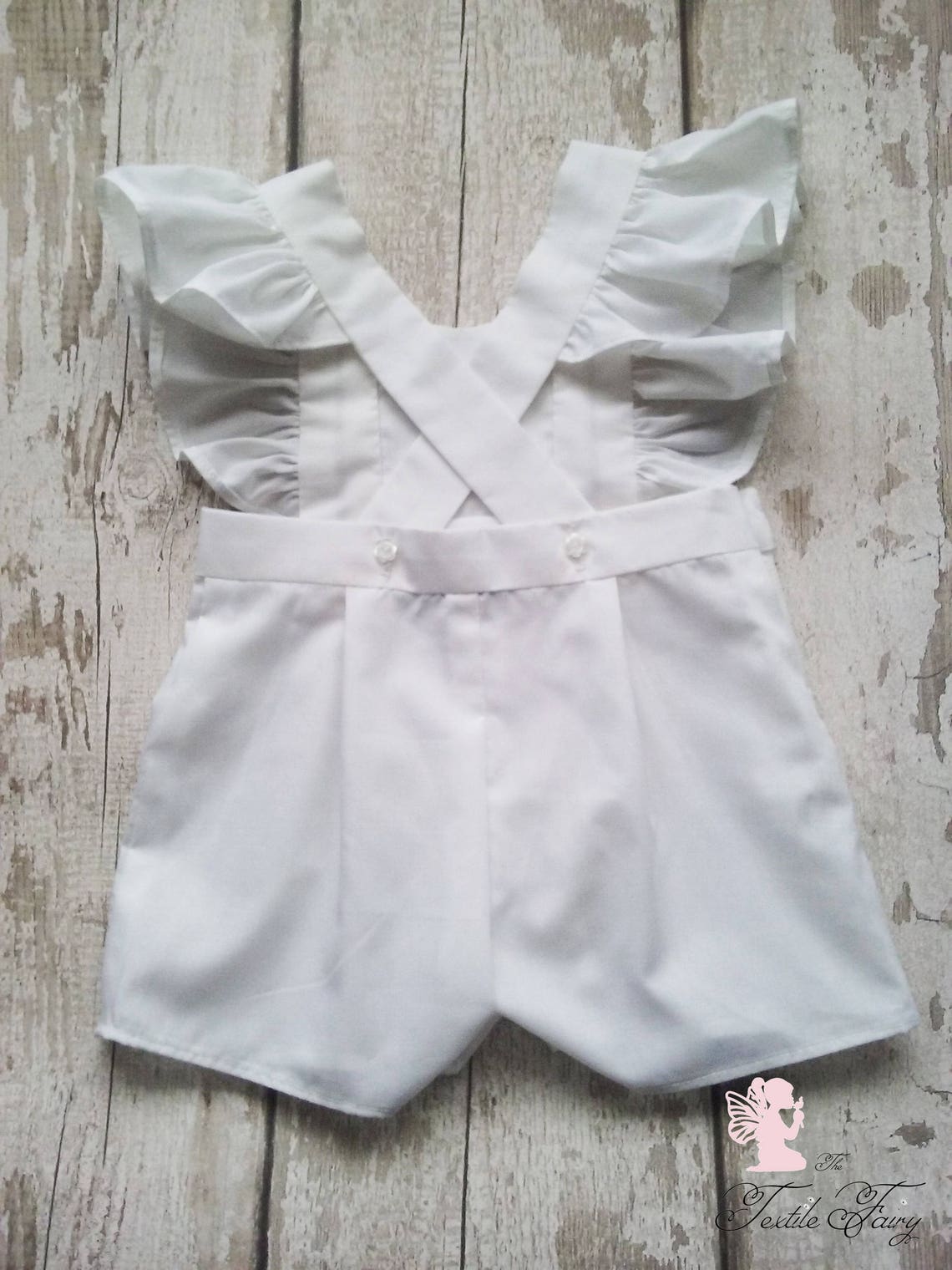 White baby romper Ruffle romper Baby girl romper Toddler Etsy