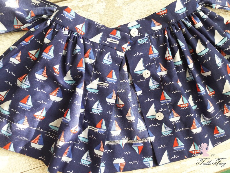 Nautical girls baby skirt Navy blue Children/'s skirt Boat print Bow skirt Gathered skirt Childrens clothes Handmade skirt from age 6 months