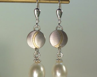 elegant hanging earrings with pearls
