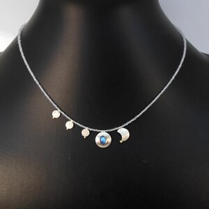 Necklace with moonstone, asymmetrical image 4