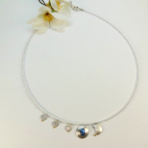 Necklace with moonstone, asymmetrical image 3