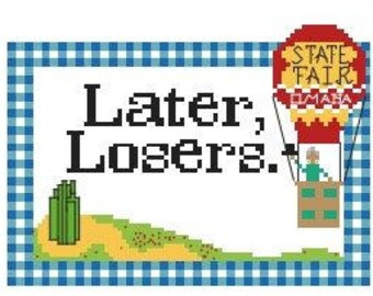 Later losers cross stitch pattern, funny cross stitch, subversive cross stitch, wizard of oz