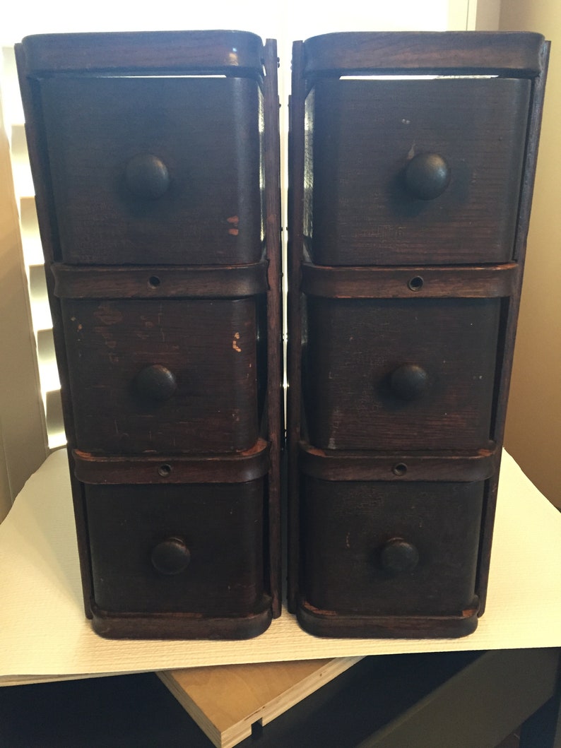 Pair Of Antique 1920 Singer Oak Treadle Sewing Machine Drawers Etsy