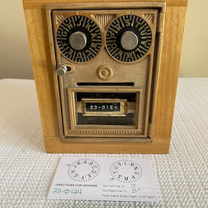 1950&#39;s Corbin Double Dial Post Office Door From GA Tech - Bank, Safe - Alder - Watco Dark Walnut Danish Oil  Stain