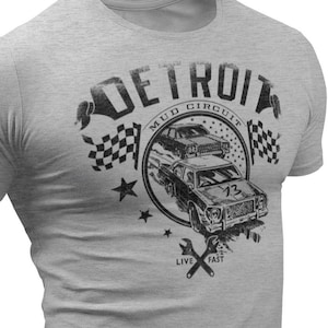 Detroit T-Shirts: Detroit Mud Circuit T-Shirt by Detroit Rebels Brand. 75+ Detroit-themed shirts, Great Michigan souvenir gift idea.