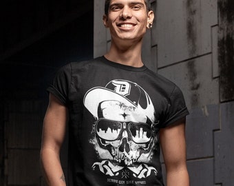 T-shirt Detroit Thug Skull : marque Detroit Rebels, souvenir du Michigan