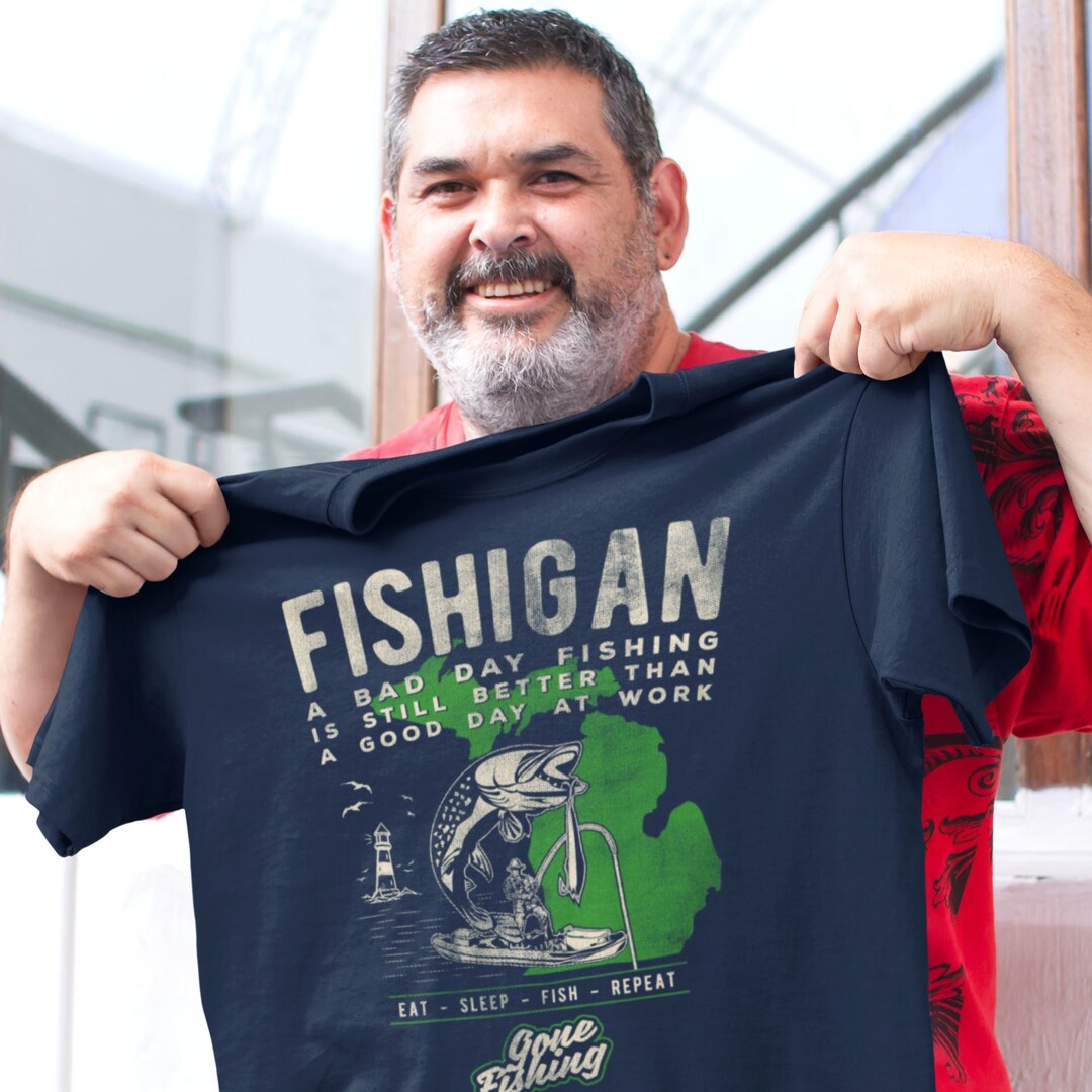 Michigan Fishigan T-shirt Detroit Rebels Tee, Michigan Fishing Shirt ...