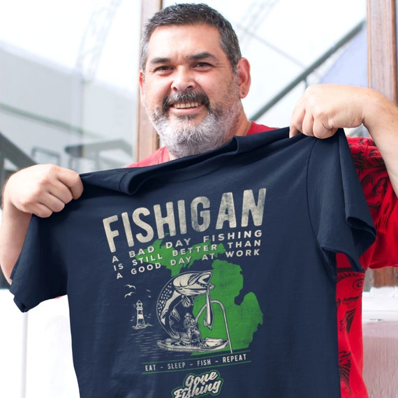 Detroit T-shirts: Michigan Fishigan T-shirt by Detroit Rebels