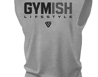 047. Gymish Lifestyle Workout Muscle Tank Top for Men Motivational Sleeveless Gym Shirt