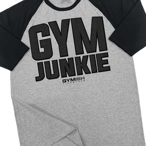Raglan Gym Junkie Workout Funny Gym T-Shirt for Men