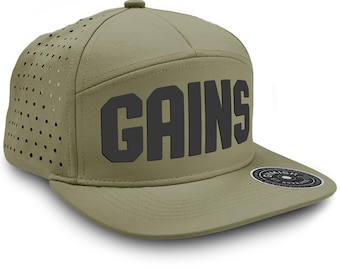Gymish Gains Workout Hats for Men Fitness Trucker Snapback Gym Training Athletic Cap
