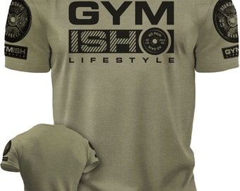 068. GYMISH Lifestyle Funny Workout Gym T-Shirt for Men Fitness Training Lifting Tee