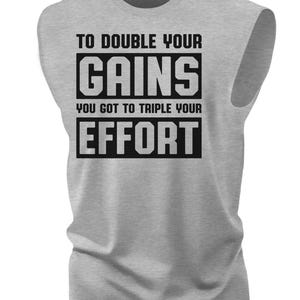 053. Double Gains Funny Workout Muscle Tank Top for Men