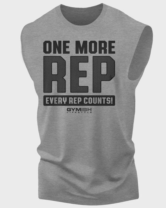 One More Rep Funny Workout Muscle Tank Top for Men - Main Image