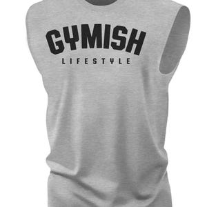 046. GYMISH Funny Workout Muscle Tank Top for Men