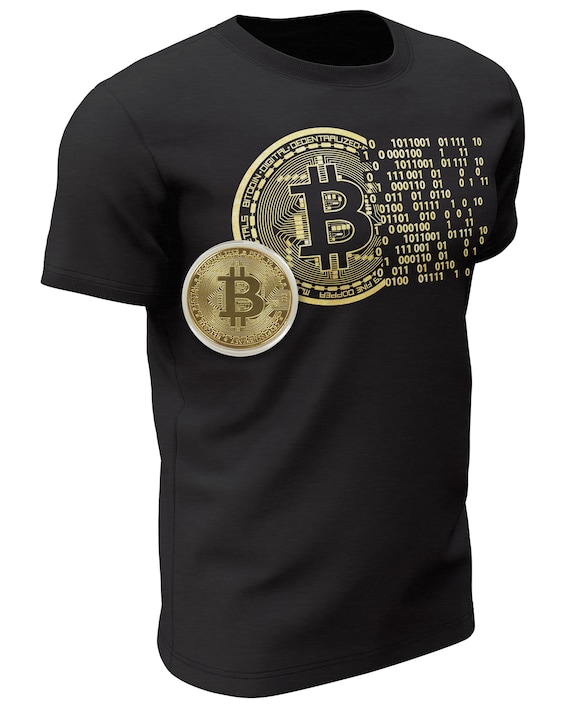Gold Foil Bitcoin T-shirt Crypto Trader Gift Detroit Made Graphic
