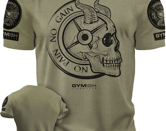 027. No Pain No Gain Funny Motivational Workout Gym T-Shirt for Men