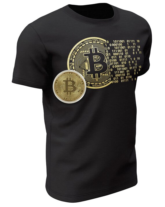 Gold Bitcoin T-Shirt Crypto Trader Gift Tee, Detroit Made Bitcoin Ethereum Apparel