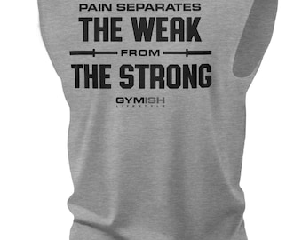 121. Weak From Strong Workout Muscle Tank Top Men Gym Shirt Sleeveless Fitness Tee