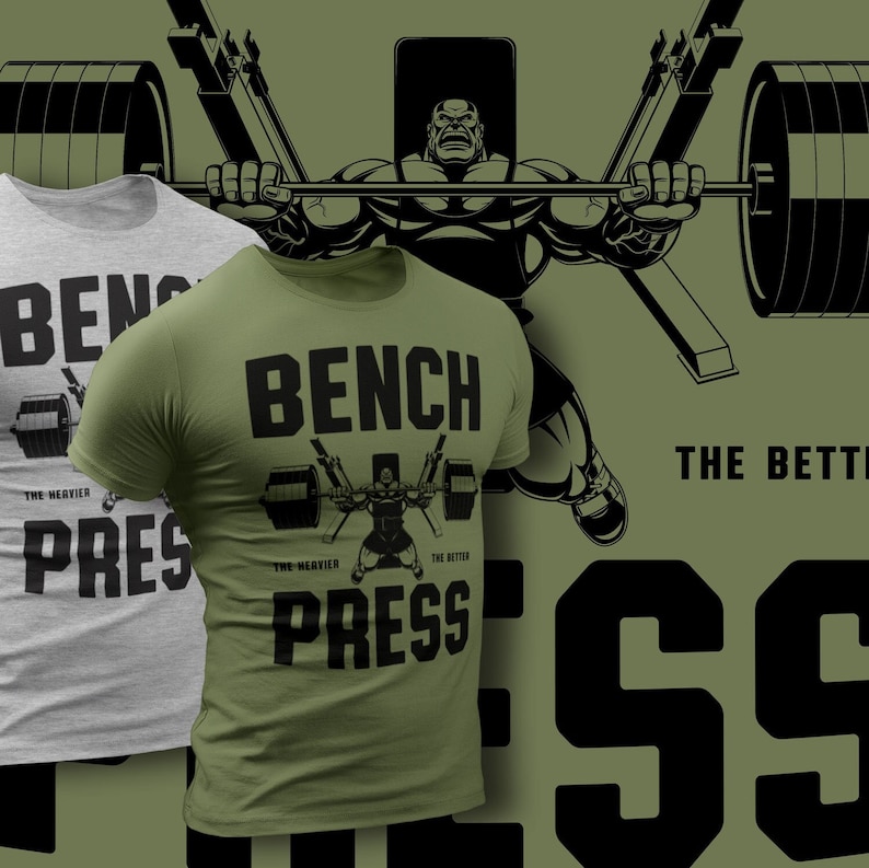 Bench Press Workout Crossfit T-shirt for Men Weightlifting - Etsy