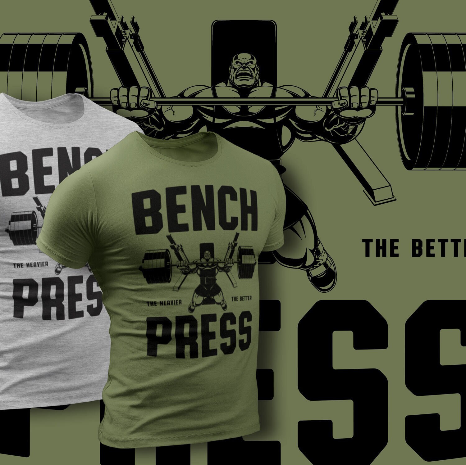 Powerlifting Bench Press Dog T-Shirt