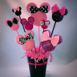Minnie Mouse inspired party decoration, Minnie Mouse inspired centerpiece, Minnie party, pink Minnie Mouse Decorations