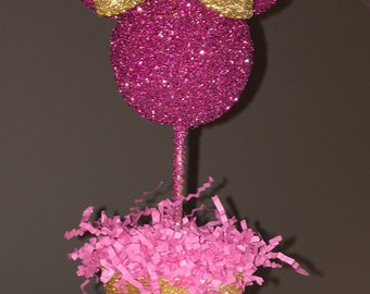Minnie Mouse inspired Centerpiece, Hot Pink Glitter Minnie Birthday, Minnie party decoration, Minnie Mouse baby shower