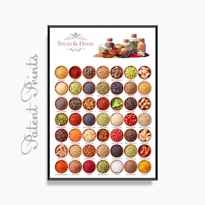 Spices and Herbs Wall Art - Kitchen Decor Prints Set